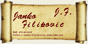 Janko Filipović vizit kartica